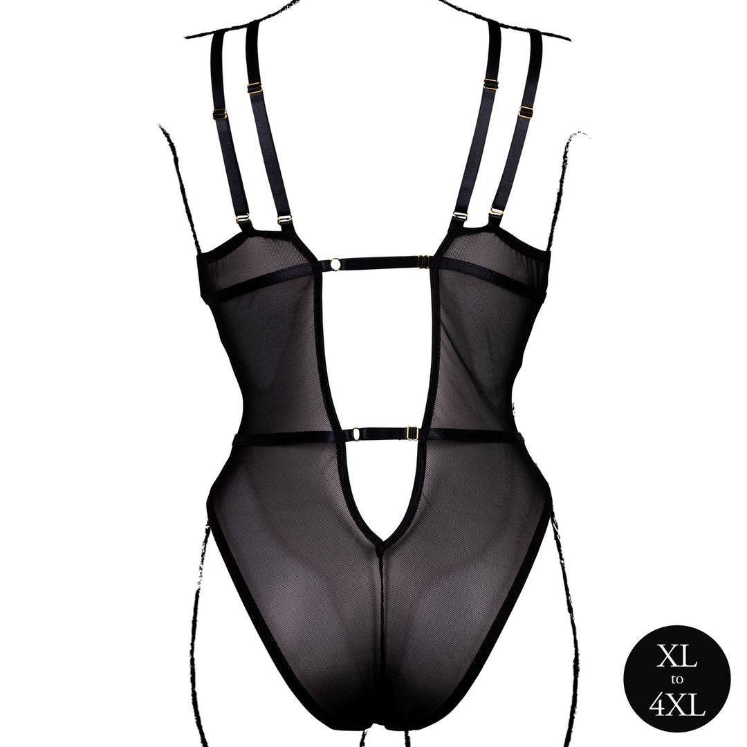Body Dentelle Double Bretelle Grande Taille Carlita Noir