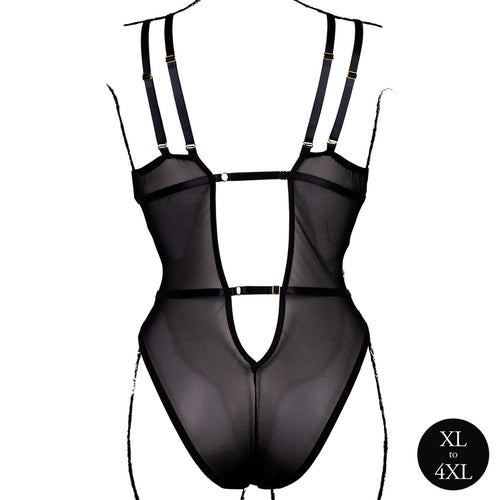 Body Dentelle Double Bretelle Grande Taille Carlita Noir