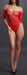 Body ouvert Rhinestone - Rouge