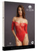 Body ouvert Rhinestone - Rouge