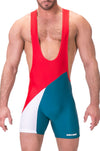 Body Singlet Luckenwalde Rouge-Bleu pétrole