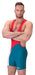 Body Singlet Luckenwalde Rouge-Bleu pétrole