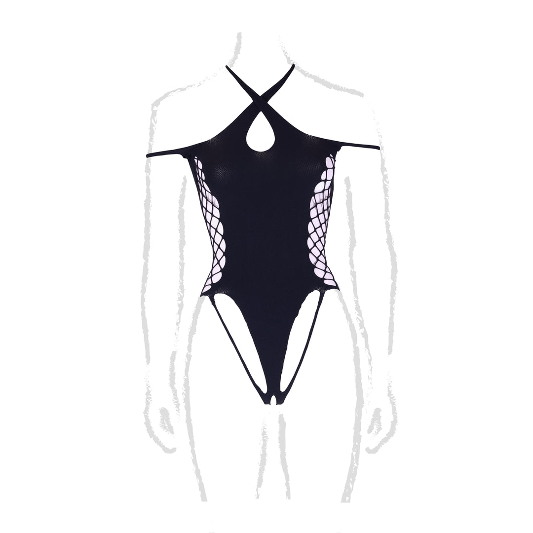 Body String Ouvert Grande Taille Leda Noir
