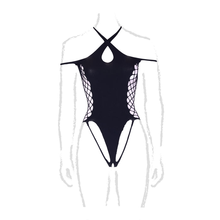 Body String Ouvert Grande Taille Leda Noir
