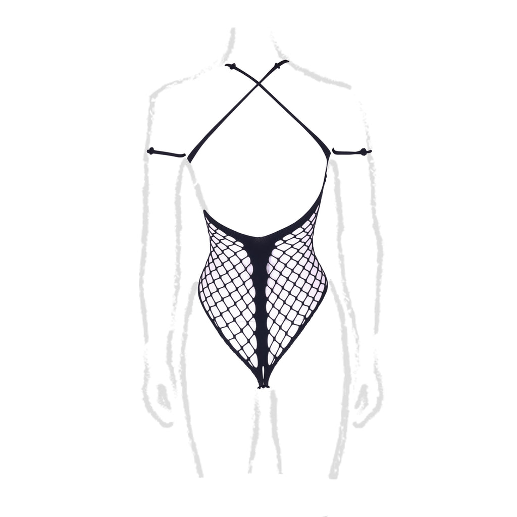 Body String Ouvert Grande Taille Leda Noir