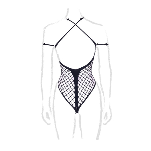 Body String Ouvert Grande Taille Leda Noir