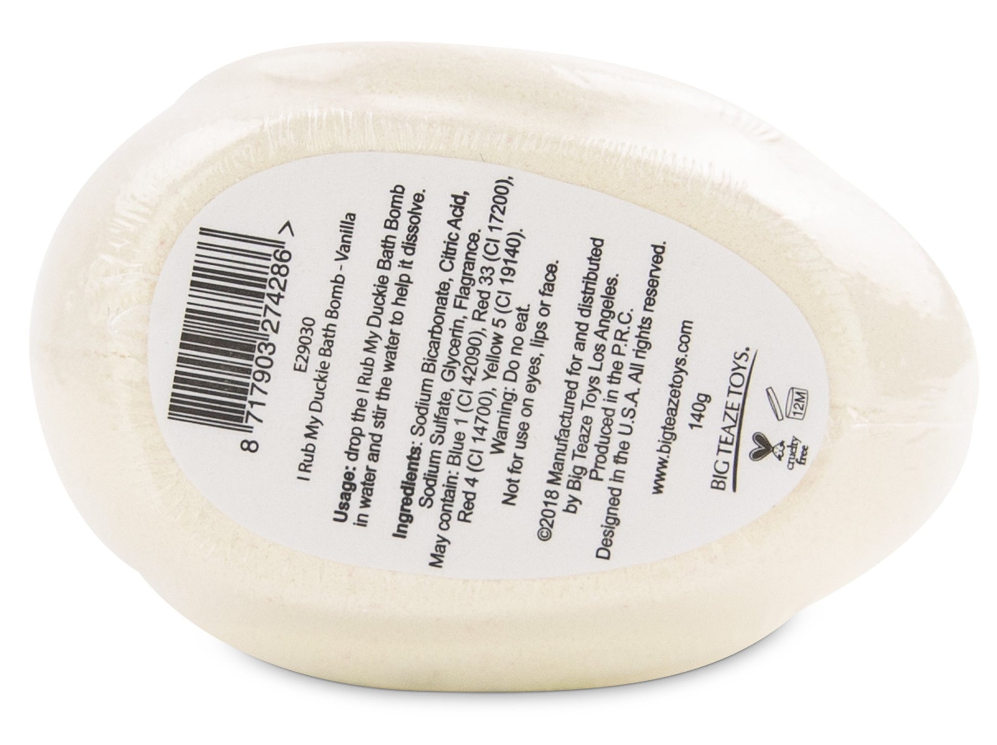 Bombe de bain Moussante Canard Parfum Vanille