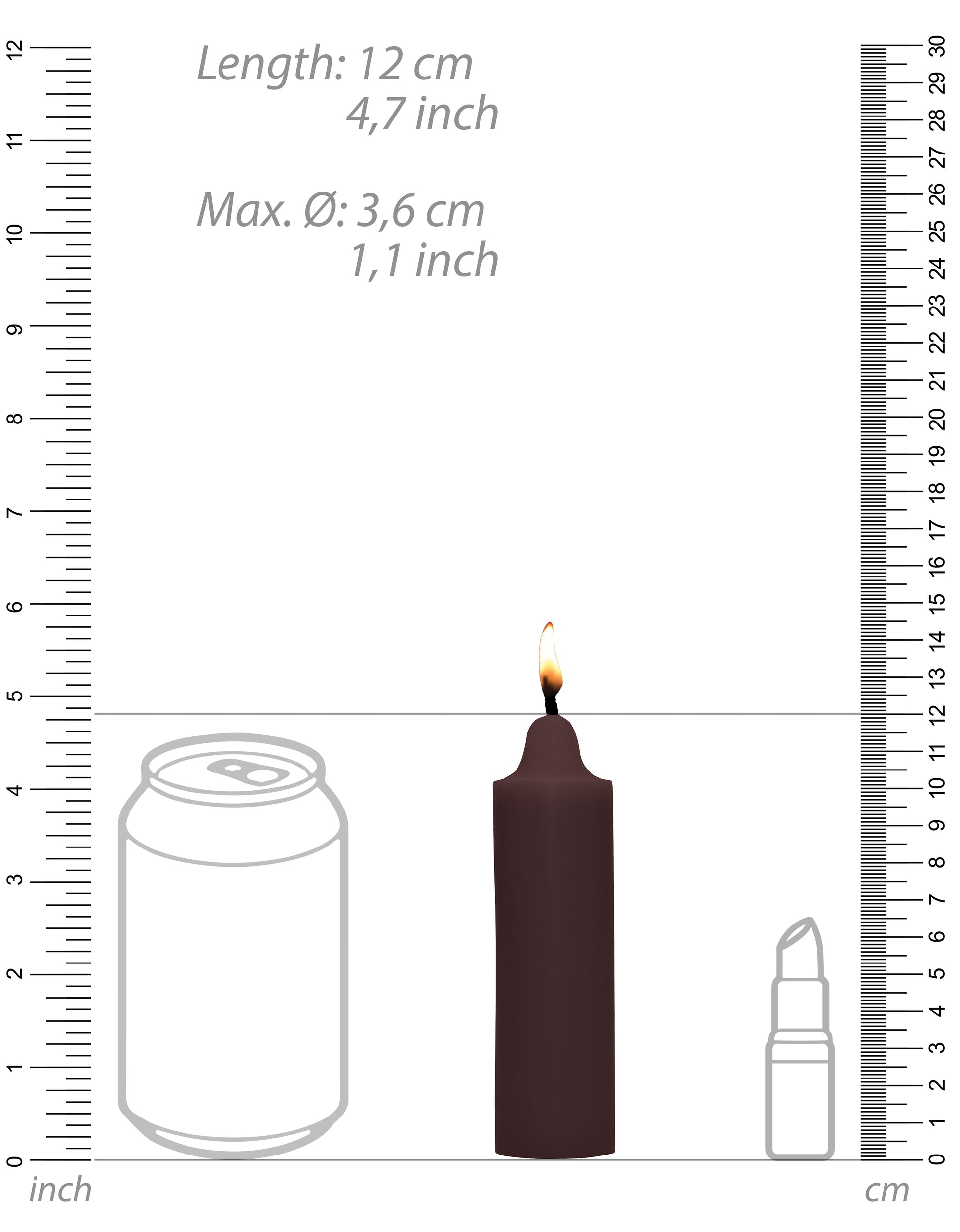 Bougie Wax avec Arôme Chocolat 12cm