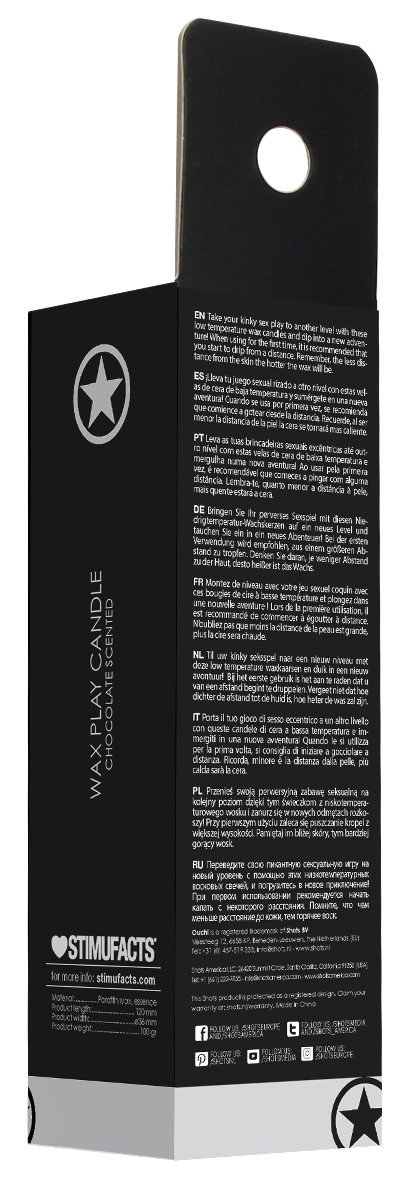 Bougie Wax avec Arôme Chocolat 12cm