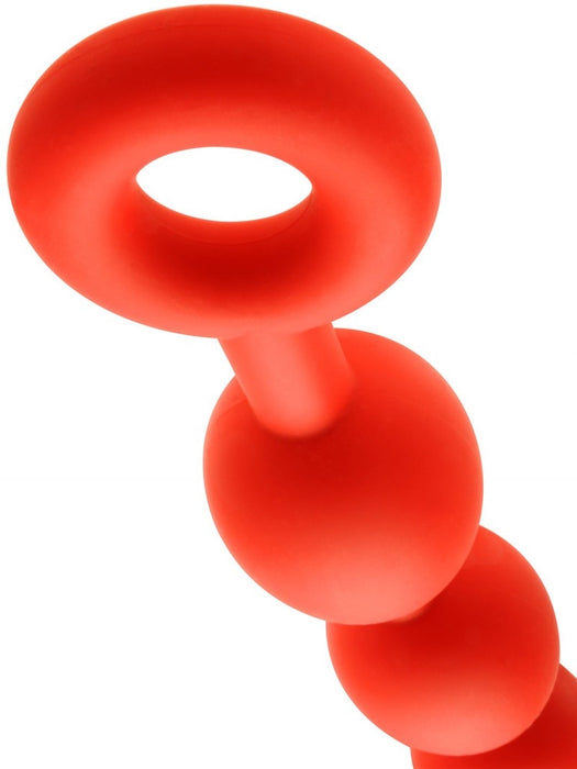 Boules anales en silicone STRETCH EGGS L 47 x 6 cm Rouges