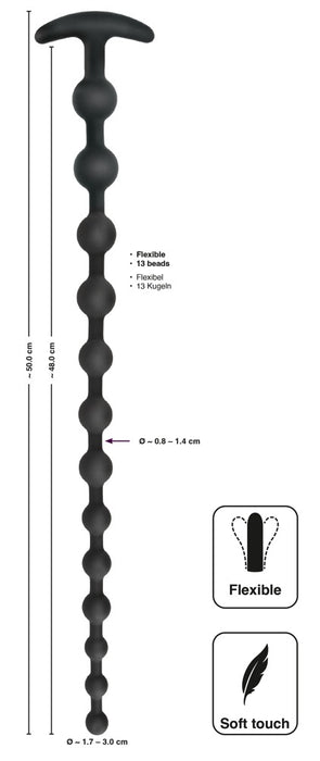 Boules anales Long Beads Silic 48 x 3cm