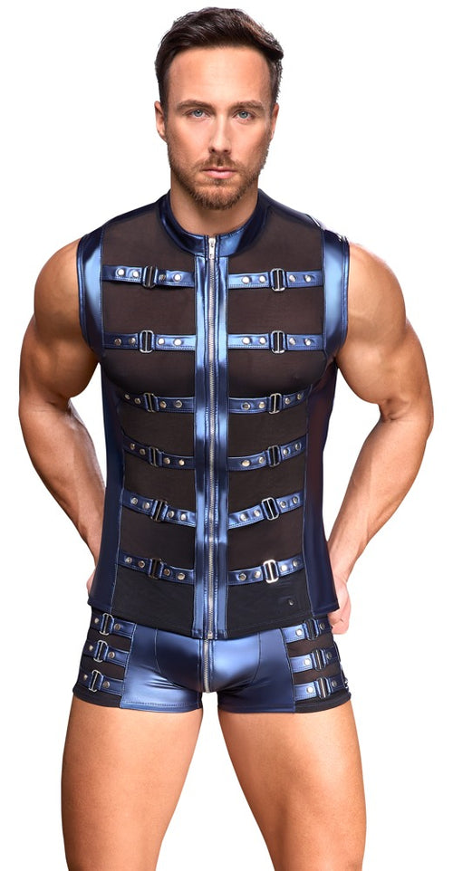Boxer avec zip Eclino Bleu métallisé