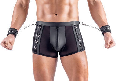 Boxer Bottomless avec Menottes Arescio Noir
