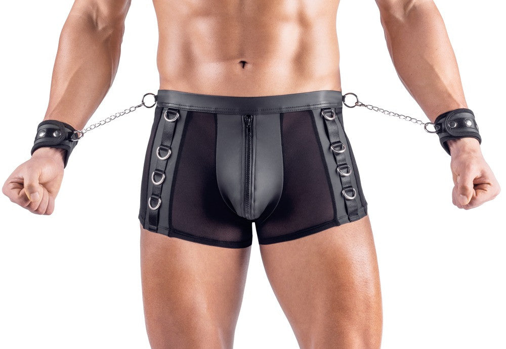 Boxer Bottomless avec Menottes Arescio Noir