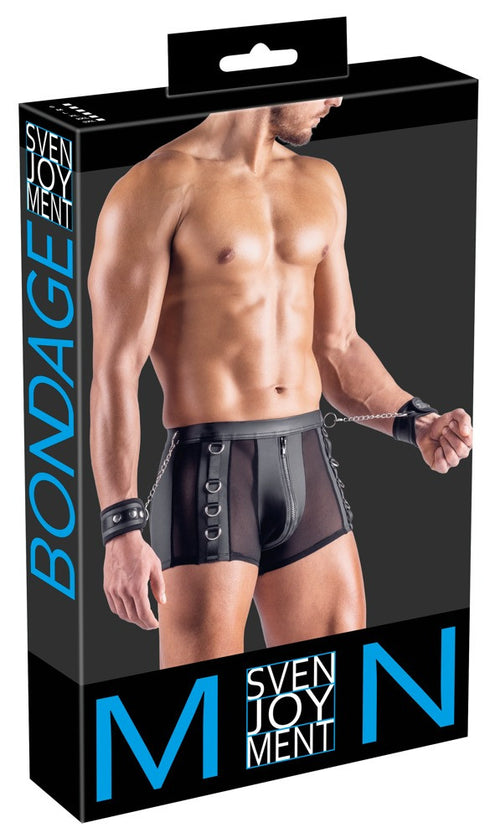 Boxer Bottomless avec Menottes Arescio Noir
