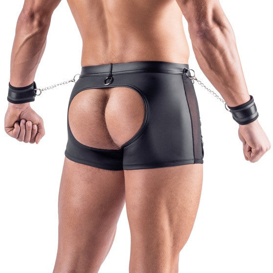 Boxer Bottomless avec Menottes Arescio Noir