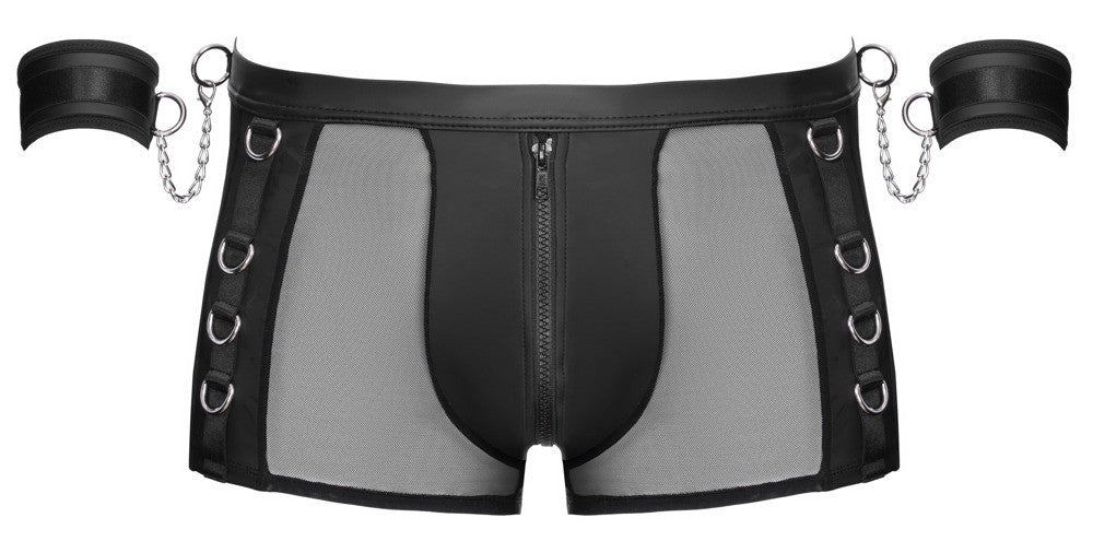 Boxer Bottomless avec Menottes Arescio Noir