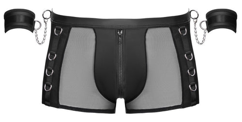 Boxer Bottomless avec Menottes Arescio Noir