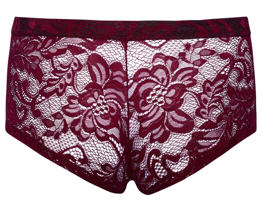 Boxer Dentelle FLINO Bordeaux