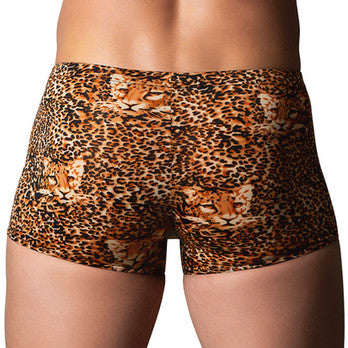 Boxer léopard Ring & Short Marron