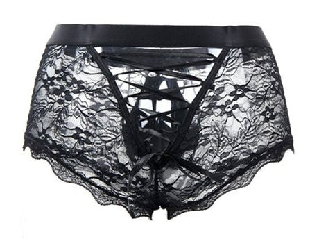 Boxer ouvert en dentelle Lacien Noire
