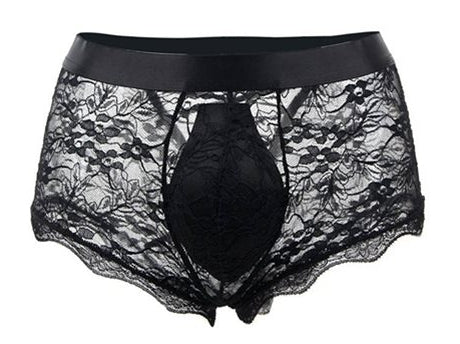 Boxer ouvert en dentelle Lacien Noire