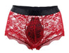 Boxer ouvert en dentelle Lacien Rouge