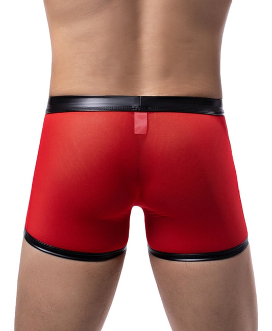 Boxer sexy Open Side Noir-Rouge