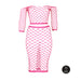 Bustier et Robe Filet Épaules dénudées Rose Fluo