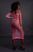 Bustier et Robe Filet Épaules dénudées Rose Fluo