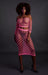 Bustier et Robe Filet Épaules dénudées Rose Fluo