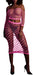 Bustier et Robe Filet Épaules dénudées Rose Fluo