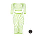 Bustier et Robe Filet Épaules dénudées Vert Fluo