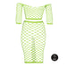 Bustier et Robe Filet Épaules dénudées Vert Fluo