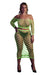Bustier et Robe Filet Épaules dénudées Vert Fluo