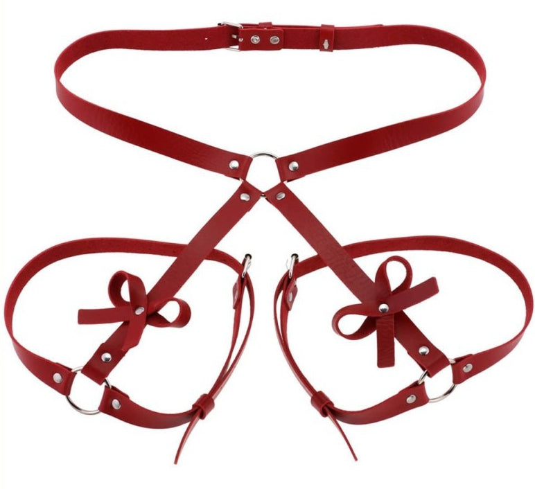 Harnais Cuisses Fesses BUTTERFLY Rouge