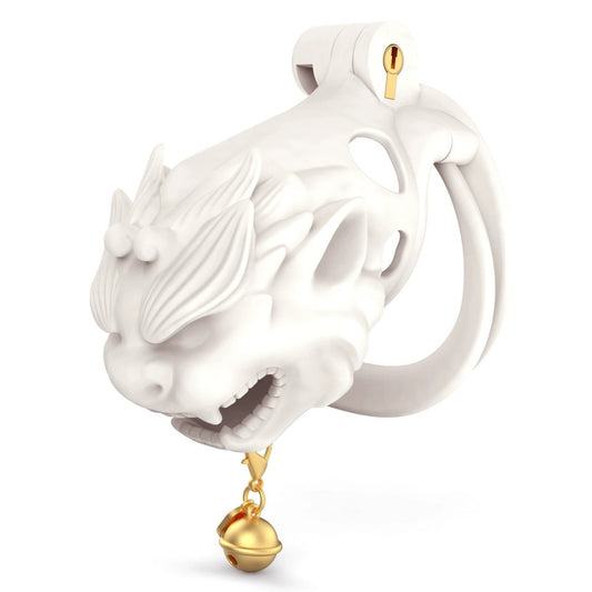 Cage avec grelot Dragon 8.5 x 3.7 cm Blanche