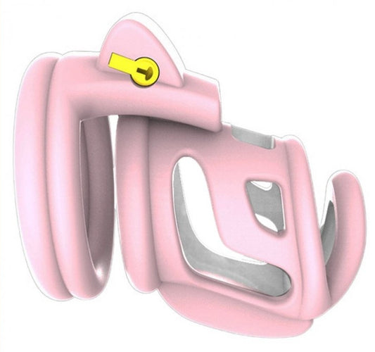 Cage de chasteté Cock Cuff 7.5 x 3 cm Rose-Blanc