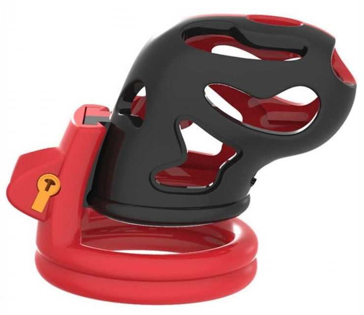 Cage de chasteté Dinoz 6.5 x 3cm Noir-Rouge