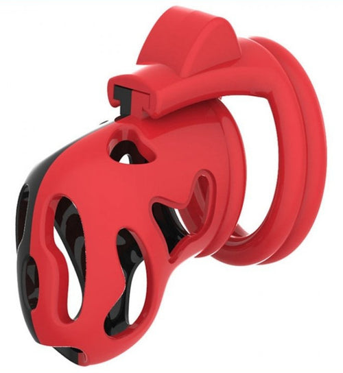 Cage de chasteté Dinoz 6.5 x 3cm Noir-Rouge