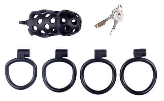 Cage de chasteté Dotty XL 10 x 4cm Noire