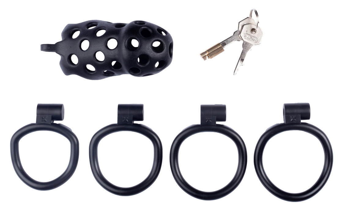 Cage de chasteté Dotty XL 10 x 4cm Noire