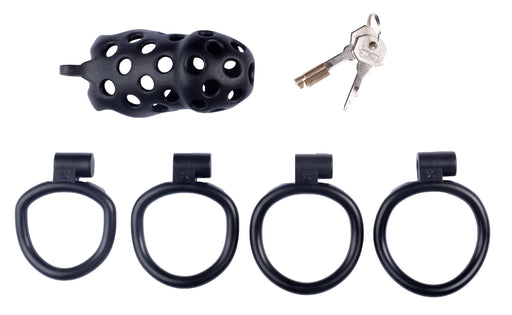Cage de chasteté Dotty XL 10 x 4cm Noire