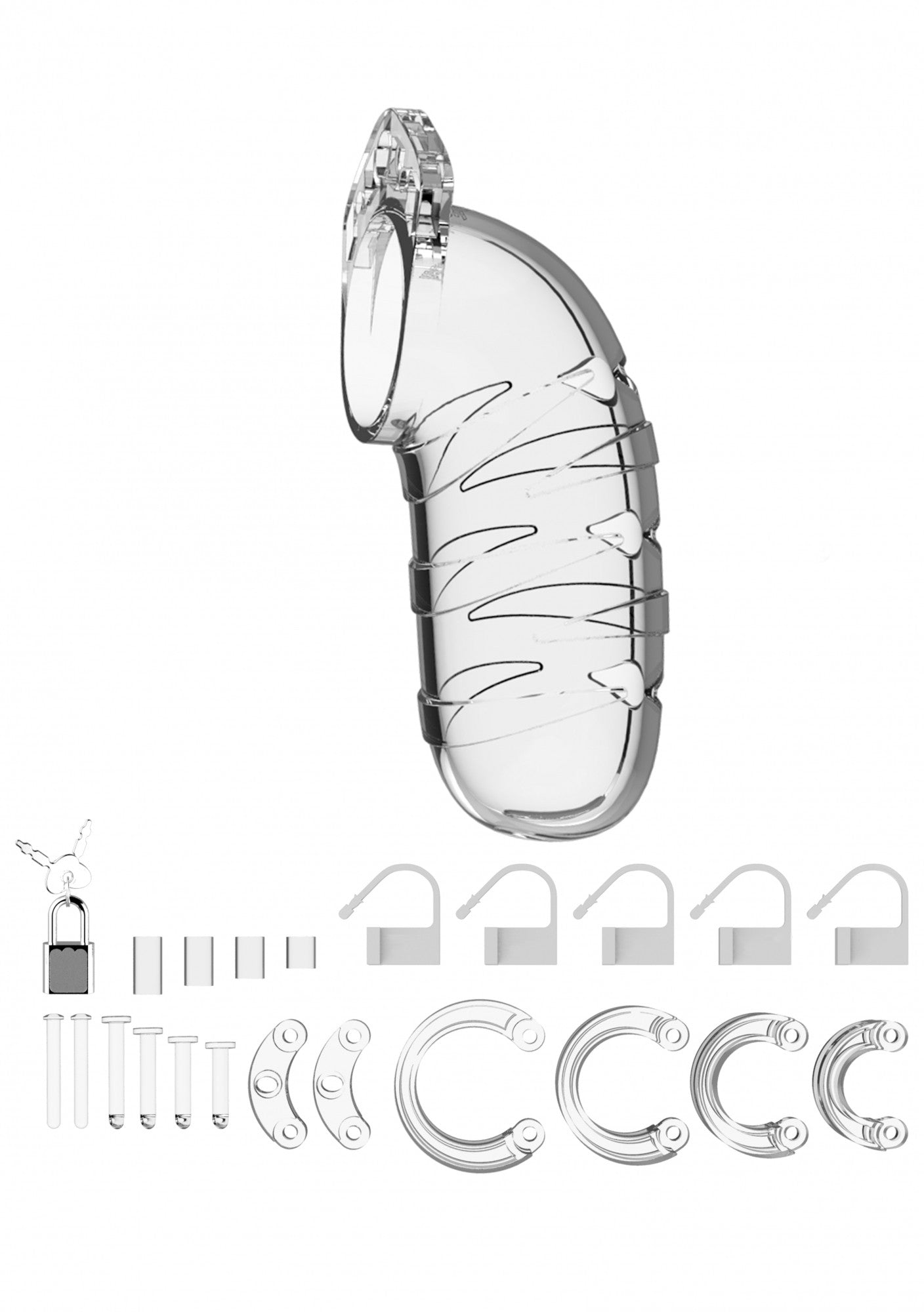 Cage de chasteté ManCage Modèle 05 14 x 4.5 cm Transparente
