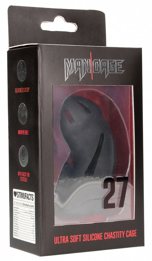 Cage de chasteté ManCage Modèle 27 - 9.6 x 3.5cm Noire