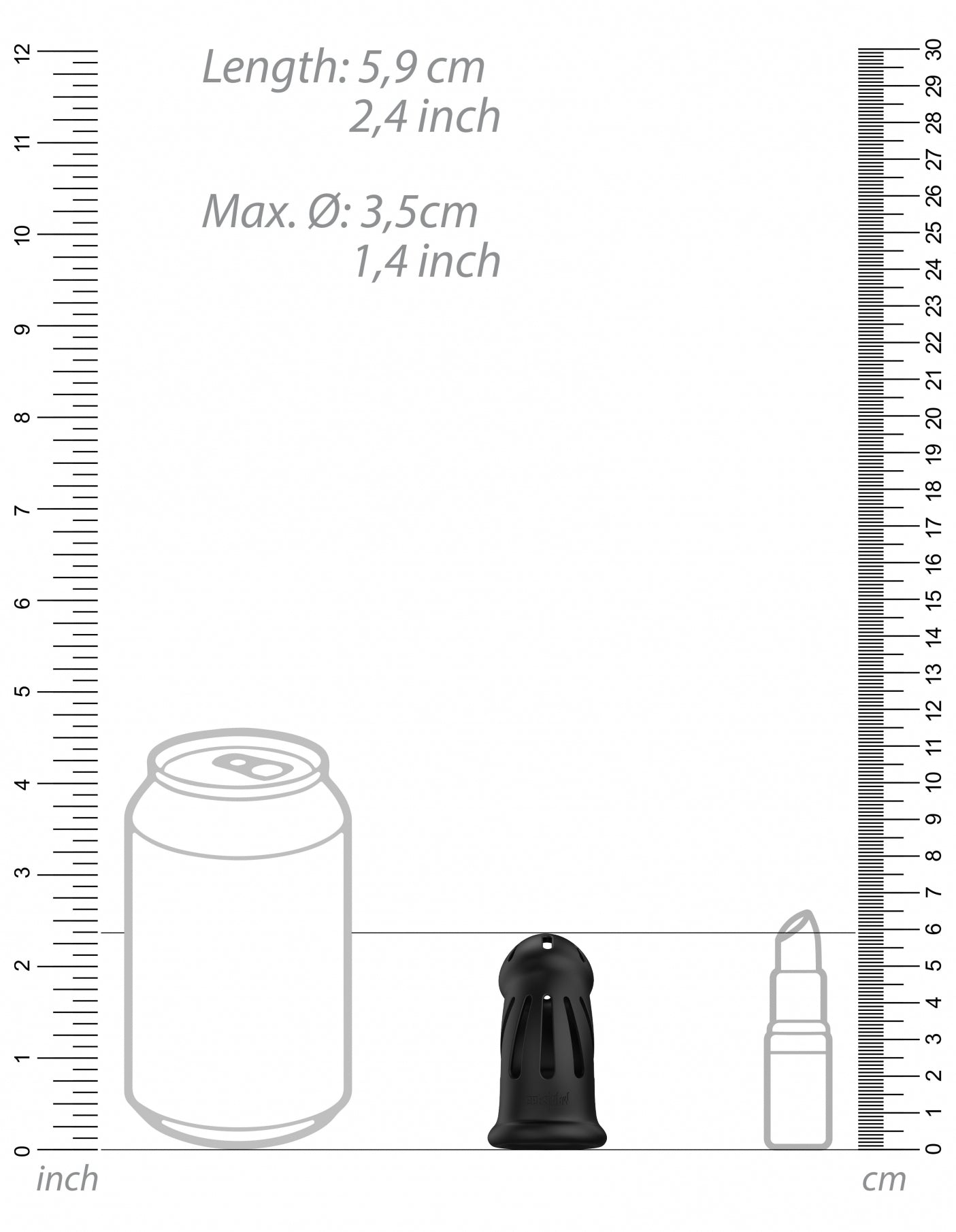 Cage de chasteté ManCage Modèle 27 - 9.6 x 3.5cm Noire