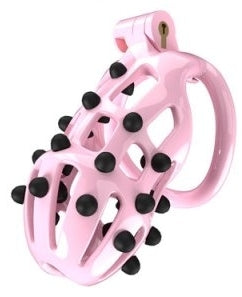 Cage de chasteté Point Up L Rose 10 x 4cm