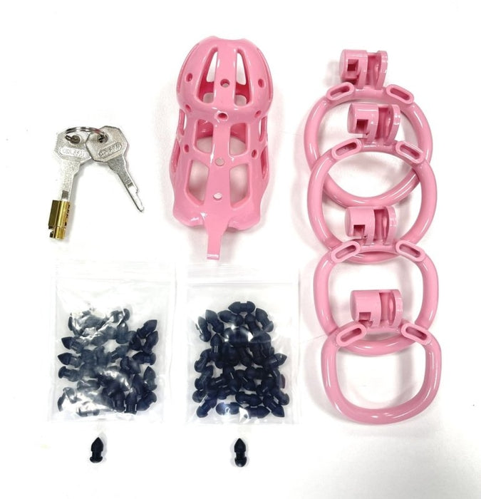 Cage de chasteté Point Up L Rose 10 x 4cm