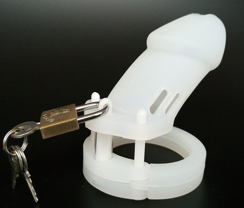 Cage de chasteté Silicone Bran 9 x 3cm Blanche