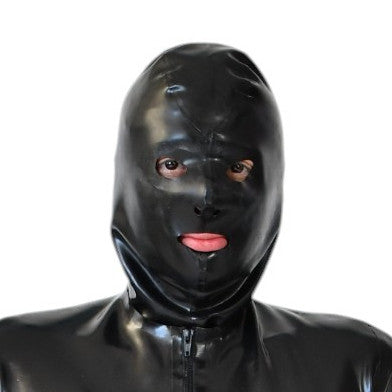 Cagoule en latex Xrub avec Zip Noire